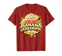 I Love Banana Cream Pie Retro Diner Postre Cereza Topping Camiseta