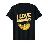 I Love Bananas Fun Entusiasta Expresión Camiseta gráfica económica, Hombre, Negro, XL