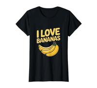 I Love Bananas Fun Entusiasta Expresión Camiseta gráfica económica, Mujer, Negro, XL