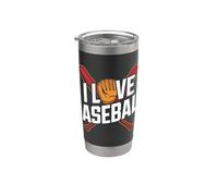 I Love Baseball Enthusiast Guantes Bates Vaso térmico de acero inoxidable de doble pared