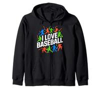 I Love Baseball Silhouette Saludos Sudadera con Capucha