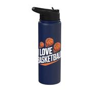 I Love Basketball Sports Hoops Energía Stainless Steel Insulated Water Bottle