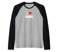I Love Beards All Shapes Sizes, Tees Decor and More Camiseta Manga Raglan