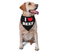 I Love Beef Spring Dog Bandanas Boy Bulk Puppy Pañuelo Ajustable Triángulo Suave Baberos Accesorios para Perros Pequeños Medianos Grandes Gatos Blanco