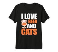 I Love Beer An Cats Funny Kitten Cat Lovers Beers Lovers Camiseta Premium