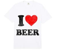 I Love Beer tee I Heart Beer Alcohol Bebida Divertida Comfort Colors Adult Heavyweight T-Shirt