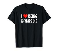 I Love Being 13 Years Old - Corazón 13 cumpleaños adolescente adolescente Camiseta