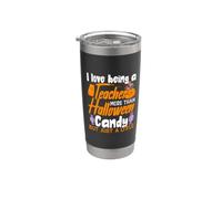 I Love being A Teacher More Than Halloween Candy Costume Vaso térmico de acero inoxidable de doble pared