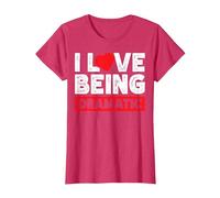 I Love Being Dramatic Camiseta, Mujer, Rojo Jaspeado, XL