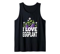 I Love Berenjena Divertido Patrón Floral Camiseta sin Mangas