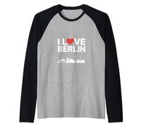 I Love Berlin City Skyline Gráfico Camiseta Manga Raglan