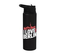 I Love Berlin Cityscape Horizonte Orgullo Stainless Steel Insulated Water Bottle