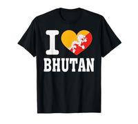 I Love Bhutan Corazón Souvenir Lovers Pride Travel Camiseta