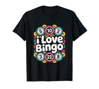 I Love Bingo Bingo Bolas de Bingo Diseño Entusiasta Camiseta gráfica económica, Hombre, Negro, L