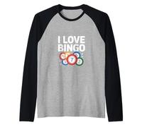 I Love Bingo Casual Diversión Entusiasta Expresión Camiseta Manga Raglan