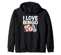I Love Bingo Casual Diversión Entusiasta Expresión Sudadera con Capucha