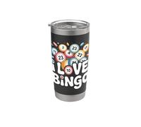 I Love Bingo Divertidos Números Coloridos Vaso térmico de acero inoxidable de doble pared