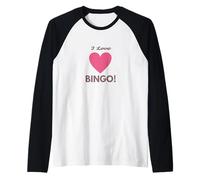 I Love Bingo! Funny Old Lady Costume Men & Women Bingo Camiseta Manga Raglan