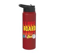 I Love Boardgames I Juego de mesa Nerd Juego de rol Stainless Steel Insulated Water Bottle