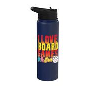 I Love Boardgames I Juego de mesa Nerd Juego de rol Stainless Steel Insulated Water Bottle