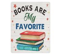 I Love Books More Than People Metal Tin Sign 8 X 12 in Humorous Reading Quote Plaque for Library Living Room