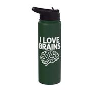 I Love Brains Humor intelectual Stainless Steel Insulated Water Bottle