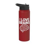 I Love Brains Humor intelectual Stainless Steel Insulated Water Bottle