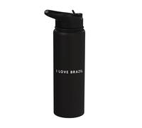 I Love Brazil - Recuerdo minimalista de vacaciones Stainless Steel Insulated Water Bottle