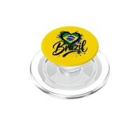 I Love Brazil Vacaciones Viaje Corazón Bandera Arte Diseño Turístico PopSockets PopGrip para MagSafe