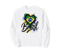 I Love Brazil Vacaciones Viaje Corazón Bandera Arte Diseño Turístico Sudadera