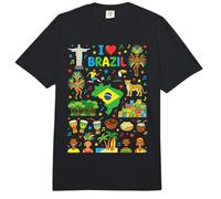 I Love Brazil Viaje Souvenir Vacaciones Raíces Brasileñas Comfort Colors Adult Heavyweight T-Shirt