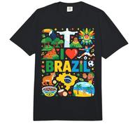 I Love Brazil Viaje Souvenir Vacaciones Raíces Brasileñas Comfort Colors Adult Heavyweight T-Shirt