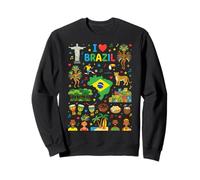 I Love Brazil Viaje Souvenir Vacaciones Raíces Brasileñas Sudadera