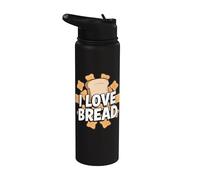 I Love Bread - Trigo Gluten Comida Tostada Pan Stainless Steel Insulated Water Bottle