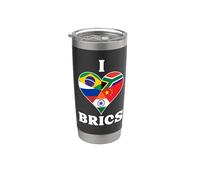 I Love BRICS - Brasil, Rusia, India, China y Sudáfrica Vaso térmico de acero inoxidable de doble pared