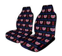 I Love Britain Reino Unido Inglaterra Novedad 1/2 piezas fundas de asiento de coche impresas antideslizante protector de asientos delanteros y traseros 17.5 x 17.5 x 31.5 pulgadas