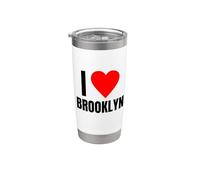 I Love Brooklyn Nombre personalizado Mujeres Corazón Amigo Niñas Vaso térmico de acero inoxidable de doble pared