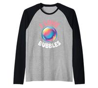 I Love Bubbles I Jabón Burbujas Niños Niñas Niños Camiseta Manga Raglan