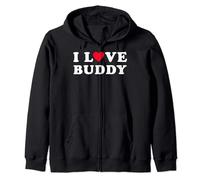 I Love Buddy - Nombre a juego para novia y novio Sudadera con Capucha