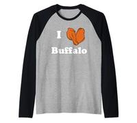 I Love Buffalo Wings Chicken Wing Lover Buffalo Nueva York Camiseta Manga Raglan