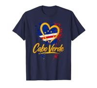 I Love Cabo Verde Vacaciones Travel Golden Heart Flag Turista Camiseta