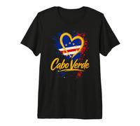I Love Cabo Verde Vacaciones Travel Golden Heart Flag Turista Camiseta Premium