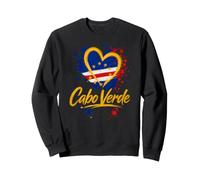 I Love Cabo Verde Vacaciones Travel Golden Heart Flag Turista Sudadera