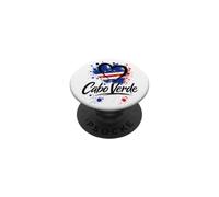 I Love Cabo Verde Vacaciones Viaje Negro Corazón Bandera Turista PopSockets PopGrip Adhesivo