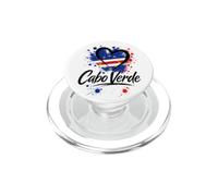 I Love Cabo Verde Vacaciones Viaje Negro Corazón Bandera Turista PopSockets PopGrip para MagSafe