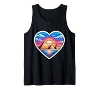 I Love Cairo Egipto Corazón Pirámides Esfinge Puesta de sol Souvenir Camiseta sin Mangas