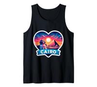 I Love Cairo Egipto Corazón Pirámides Esfinge Puesta de sol Souvenir Camiseta sin Mangas