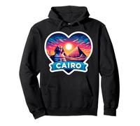 I Love Cairo Egipto Corazón Pirámides Esfinge Puesta de sol Souvenir Sudadera con Capucha