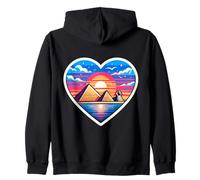 I Love Cairo Egipto Corazón Pirámides Esfinge Puesta de sol Souvenir Sudadera con Capucha