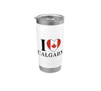I Love Calgary Canadá - Bandera de corazón Vaso térmico de acero inoxidable de doble pared